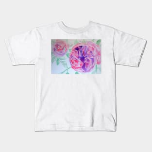 Rose Watercolor Painting - Pink Vintage Kids T-Shirt